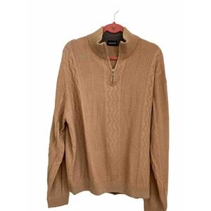Y2k‎ Vintage Grandpa Riscatto Sweater Mens XL Brown Silk Knit Cosby